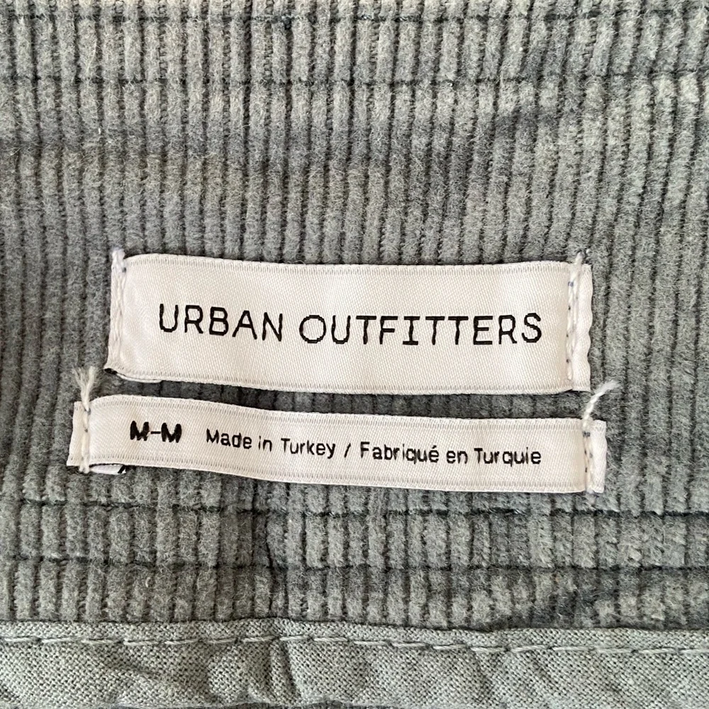 Urban Outfitters Corduroy Skirt Y2K Moto Mini Gray Zipper Buckles Grunge Size M